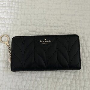 Kate Spade Black Quilted Zip Around Wallet